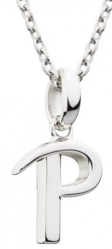 Kit Heath - SIgnature Skript, Rhodium Plated - Sterling Silver - Capital P Necklace, Size 18