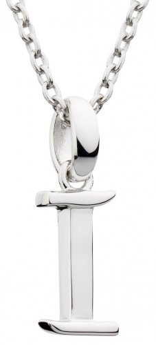 Kit Heath - Signature Skript, Rhodium Plated - Sterling Silver - Capital I Necklace, Size 18