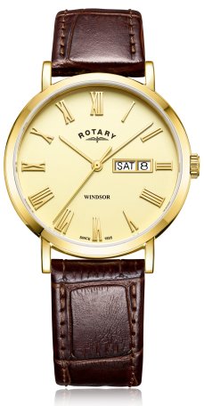 Rotary - Windsor, Yellow Gold Plated Quartz Watch