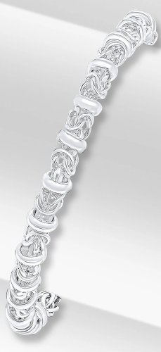 Guest and Philips - Sterling Silver - Byzantine with Rings Bracelet, Size 7.5