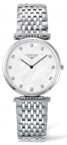 Longines - Grande Classique, Mother of Pearl and Diamonds Set, Stainless Steel - Watch