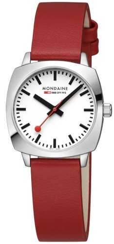 Mondaine - Petite Cushion, Stainless Steel - Faux Leather - Quartz Watch, Size 31mm MSL31110LCV
