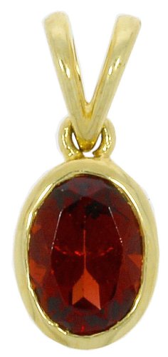Guest and Philips - Garnet Set, Yellow Gold - 9ct 1st Gar Oval 7x5 RO Pendant 09CIGH85327