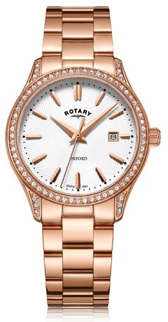 Rotary - CZ Set, Rose Gold Plated - Crystal/Glass - Quartz Watch - LB05096-02