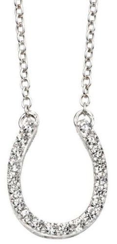 Gecko - Cubic Zirconia Set, Sterling Silver - Pave Horseshoe Necklace N4318C