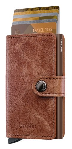 Secrid - Miniwallet, Aluminium Wallet MV-Cognac-Brown