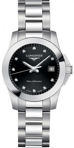 Longines - Conquest, Diamond Set, Stainless Steel - Watch