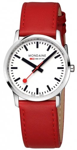 Mondaine - Simply Elegant, Stainless Steel - Leather - Quartz Watch, Size 36mm A4003035111SBP