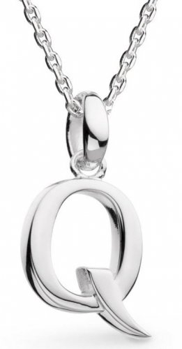 Kit Heath - SIgnature Skript, Rhodium Plated - Sterling Silver - Capital Q Necklace, Size 18