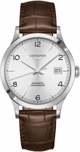 Longines - Record, Stainless Steel - Leather - Automatic Bracelet Watch, Size 40mm - L28214762