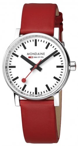 Mondaine - EVO2, - Stainless Steel - Faux Leather Quartz Watch, Size 35mm MSE35110LCV