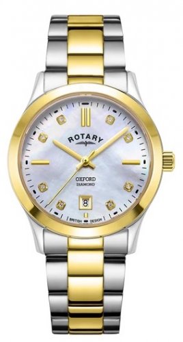 Rotary - Cantebury, D x 8 Set, Yellow Gold Plated - Stainless Steel - MOP Quartz Watch, Size 30mm LB05521-41-D