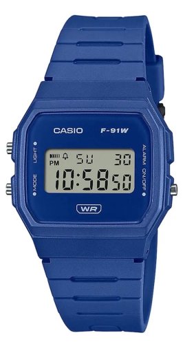 Casio - Rubber DIGITAL WATCH F-91WB-2A1EF