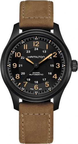 Hamilton - Khaki Field, Titanium - Leather - Automatic Strap, Size 40mm - H70665533