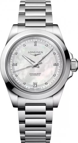 Longines - Conquest 34, D X 14 Set, Stainless Steel - MOP Quartz Watch, Size 34mm L34304876