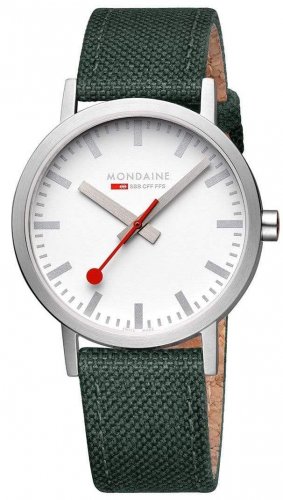 Mondaine - Classic, Stainless Steel - Fabric - Quartz Watch, Size 40mm A6603036017SBS