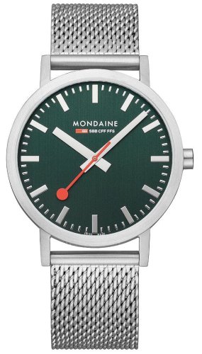 Mondaine - Classic, Stainless Steel - Park Green Watch, Size 40mm A6603036060SBJ