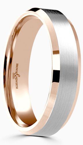 Guest and Philips - Palladium - Rose Gold - 9ct Wedding Ring, Size 6mm 7137
