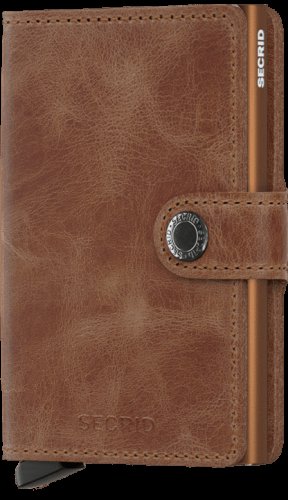 Secrid - Vintage, Aluminium Mini Wallet - MV-COGNAC-RUST