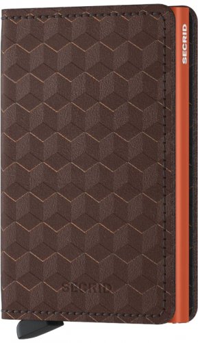 Secrid - Slimwallet, Aluminium Wallet SOp-Brown-Orange