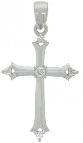 Guest and Philips - Diamond Set, White Gold - 9ct 5pt 5 Stone Gothic Cross 09CRDI82124