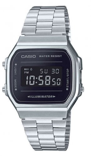 Casio - Stainless Steel Vintage Retro Digital Watch A168WEM-1EF
