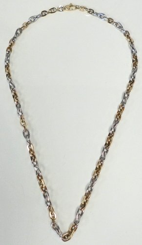 Guest and Philips - Yellow Gold 2 Colour Teardrop and Flat Link Bracelet