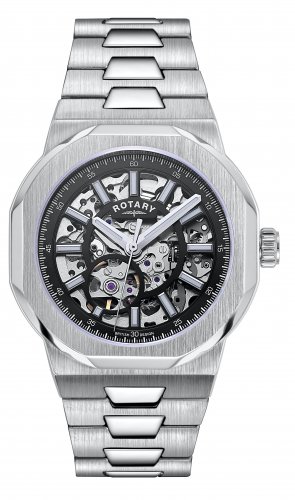 Rotary - Skeleton Stainless Steel Auto Watch GB05415-04