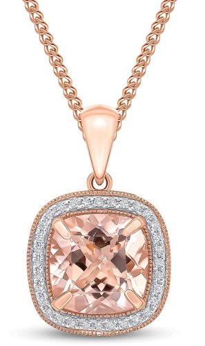 Guest and Philips - Cushion, Morg & Dia Set, Rose Gold - 9ct Pendant 52-74-011