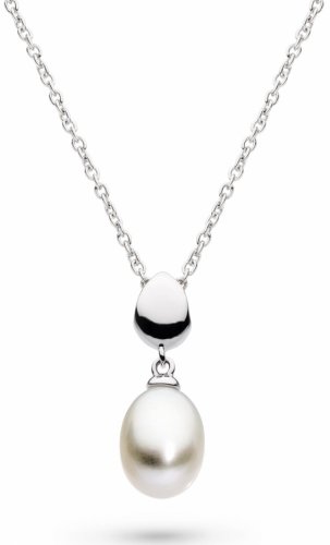 Kit Heath - Pearl Set, Rhodium Plated - Sterling Silver - Coast Pebble Pearl Droplet Necklace 90184FP