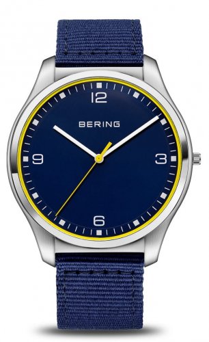 Bering - Ultra Slim, Stainless Steel - Fabric - Classic Quartz Watch, Size 43mm 18342-507