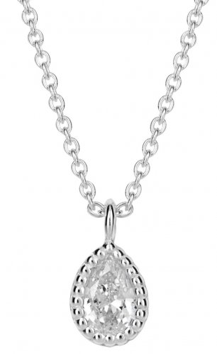 Gecko - Teardrop, Cubic Zirconia Set, Sterling Silver - Necklace N4492C