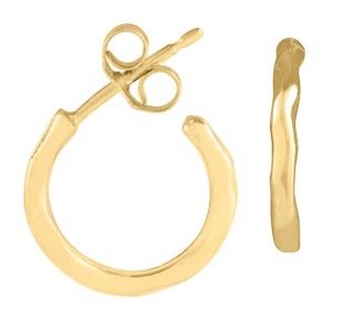 Dower and Hall - Waterfall, Yellow Gold Plated Hoop Earrings - WFE1-V