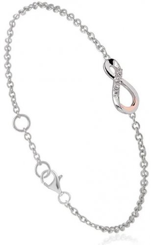 Clogau - Eternity, Diamond Set, Sterling Silver With 9ct Rose Gold Bracelet