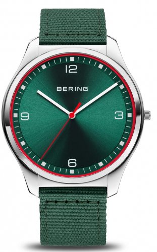 Bering - Ultra Slim, Stainless Steel - Fabric - Classic Quartz Watch, Size 43mm 18342-508