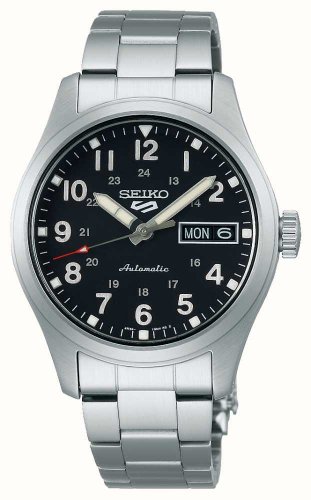 Seiko - 5 Sports, Stainless Steel - Auto Field Sports Watch, Size 36.4mm SRPJ81K1