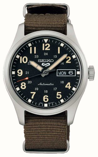 Seiko - 5 Sports Nato , Stainless Steel - Fabric - Auto Field Sports Watch, Size 36.4mm SRPJ85K1