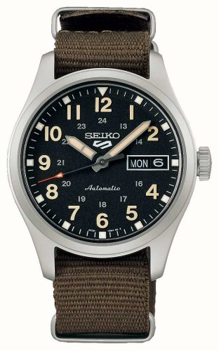 Seiko - 5 Sports Nato , Stainless Steel - Fabric - Auto Field Sports Watch, Size 36.4mm SRPJ85K1 SRPJ85K1