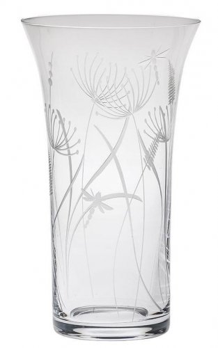 Royal Scot Crystal - Dragonfly, Glass/Crystal - Flared Vase, Size 10.5