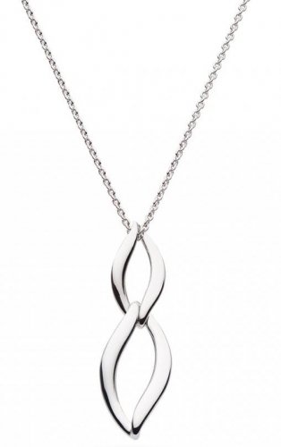 Kit Heath - Entwine Twine Link, Rhodium Plated - Sterling Silver - Duo Link Necklace, Size 18