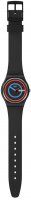 Swatch - Circling Black, Plastic/Silicone - Quartz Watch, Size 34mm SO28B706