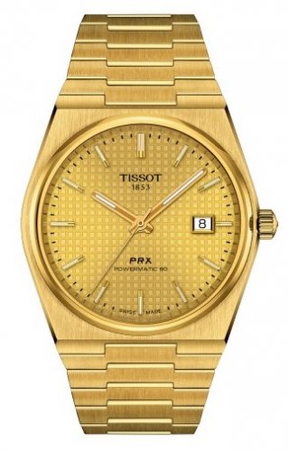 Tissot - PRX Powermatic 80, Yellow Gold Plated - Auto Watch, Size 40mm T1374073302100