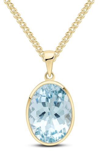 Guest and Philips - Aquamarine Set, Yellow Gold - 9ct Oval Pendant 62-65-058