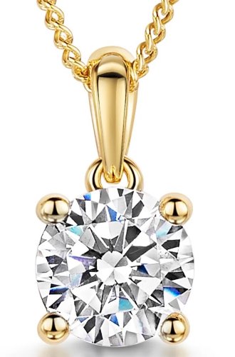 Jools - Cubic Zirconia Set, Yellow Gold Plated - necklace hbn6rd-yg