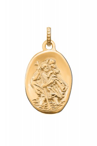 Dower and Hall - Yellow Gold Plated St Christopher Charm - SC21-V