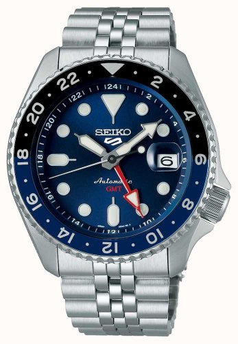 Seiko - 5 Sports, Stainless Steel Blueberry’ GMT SKX Re-Interpretation Auto w/Man Winding Watch SSK003K1