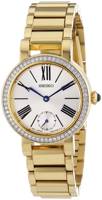 Seiko - Ladies, Yellow Gold Plated, Stone Set Bezel Watch - SRK028P0 |  Guest and Philips