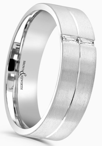 Guest and Philips - Diamond Set, 0.12ct Platinum Wedding Band Ring, Size V