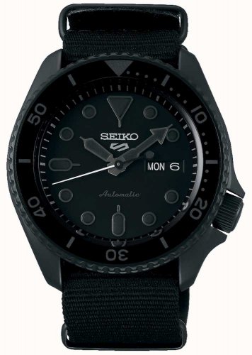 Seiko - 5 Sports Street Style, Stainless Steel/Tungsten - Fabric - Watch, Size 42.5mm