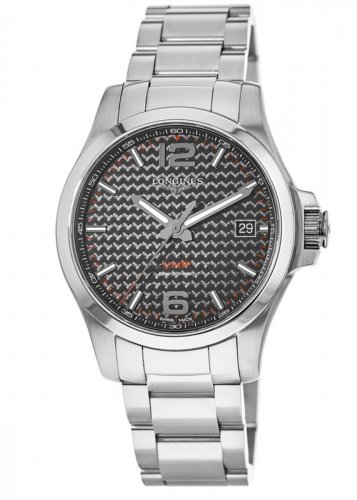 Longines - Conquest, Stainless Steel - Crystal Glass - Carbon Fibre Quartz watch, Size 40mm